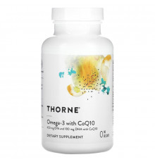 Thorne Research, Омега-3 с коэнзимом Q10, 90 желатиновых капсул