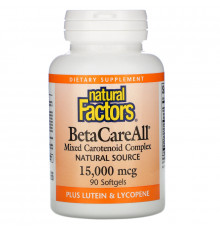 Natural Factors, BetaCareAll, 25 000 МЕ, 90 желатиновых капсул