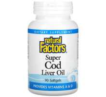 Natural Factors, Супер масло печени трески, 90 капсул