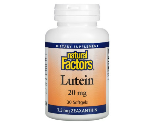 Natural Factors, Lutein, 20 mg , 30 Softgels Natural Factors, Lutein, 20 mg , 30 Softgels