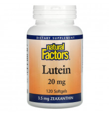 Natural Factors, Лютеин, 20 мг, 120 желатиновых капсул