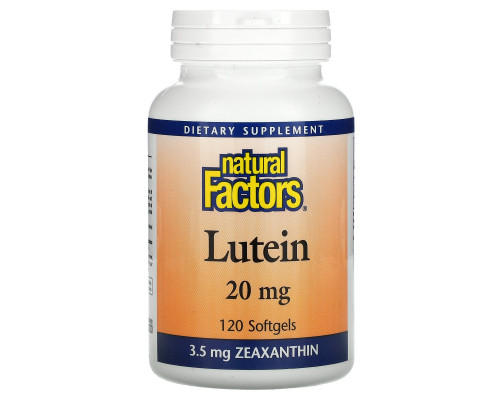 Natural Factors, Лютеин, 20 мг, 120 желатиновых капсул Natural Factors, Лютеин, 20 мг, 120 желатиновых капсул