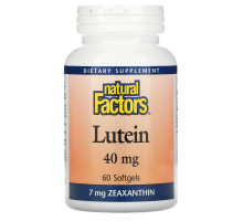 Natural Factors, Лютеин, 40 мг, 60 гелевых капсул