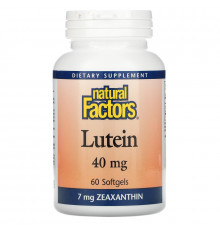 Natural Factors, Лютеин, 40 мг, 60 гелевых капсул