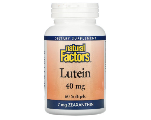 Natural Factors, Лютеин, 40 мг, 60 гелевых капсул Natural Factors, Лютеин, 40 мг, 60 гелевых капсул