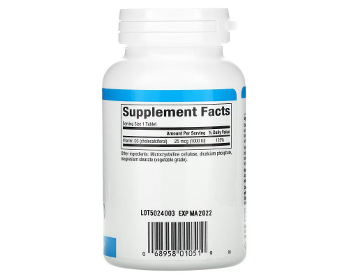 Natural Factors, Vitamin D3, 25 mcg (1,000 IU), 180 Tablets Natural Factors, Vitamin D3, 25 mcg (1,000 IU), 180 Tablets