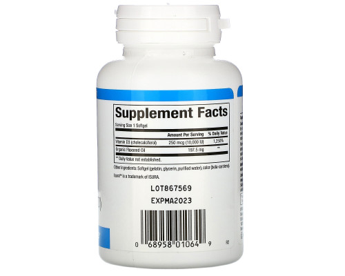 Natural Factors, Vitamin D3, 250 mcg (10,000 IU), 120 Softgels Natural Factors, Vitamin D3, 250 mcg (10,000 IU), 120 Softgels