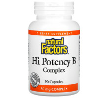 Natural Factors, КВысокоэффективный комплекс витамина B, 90 капсул