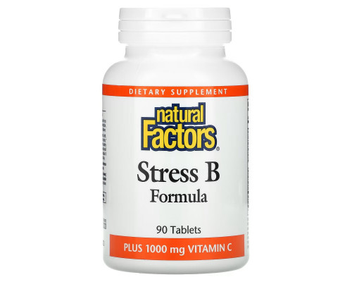 Natural Factors, Stress B Formula, Plus 1,000 mg Vitamin C, 90 Tablets Natural Factors, Stress B Formula, Plus 1,000 mg Vitamin C, 90 Tablets