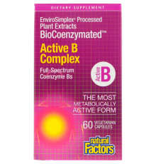 Natural Factors, BioCoenzymated, Active B Complex, 60 Vegetarian Capsules