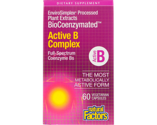 Natural Factors, BioCoenzymated, Active B Complex, 60 Vegetarian Capsules Natural Factors, BioCoenzymated, Active B Complex, 60 Vegetarian Capsules