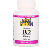 Natural Factors, Vitamin B2 Riboflavin, 100 mg, 90 Tablets
