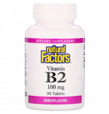 Natural Factors, Vitamin B2 Riboflavin, 100 mg, 90 Tablets