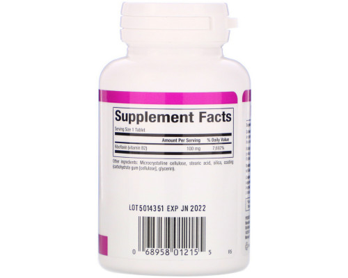 Natural Factors, Vitamin B2 Riboflavin, 100 mg, 90 Tablets Natural Factors, Vitamin B2 Riboflavin, 100 mg, 90 Tablets
