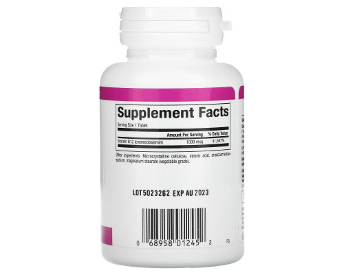 Natural Factors, Vitamin B12, 1,000 mcg, 60 Tablets Natural Factors, Vitamin B12, 1,000 mcg, 60 Tablets