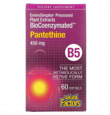 Natural Factors, BioCoenzymated, Pantethine, 450 mg, 60 Softgels
