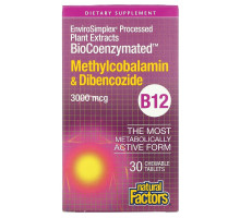 Natural Factors, BioCoenzymated, Methylcobalamin & Dibencozide, 3,000 mcg, 30 Chewable Tablets