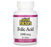 Natural Factors, Фолиевая кислота, 1000 мкг, 90 таблеток