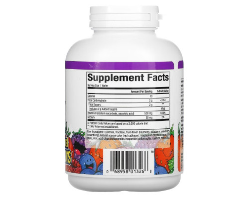 Natural Factors, Fruit-Flavor Chew Vitamin C, Blueberry, Raspberry and Boysenberry, 500 mg, 90 Chewable Wafers Natural Factors, Fruit-Flavor Chew Vitamin C, Blueberry, Raspberry and Boysenberry, 500 mg, 90 Chewable Wafers