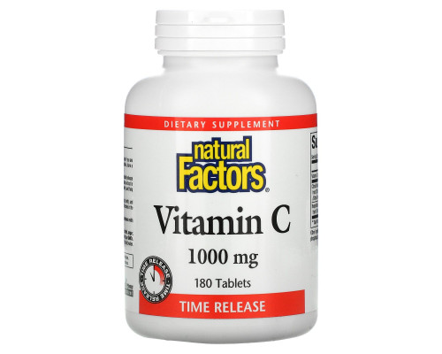 Natural Factors, Витамин C, Time Release, 1000 мг, 180 таблеток Natural Factors, Витамин C, Time Release, 1000 мг, 180 таблеток