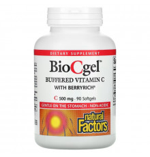 Natural Factors, BioCgel, Buffered Vitamin C with BerryRich, 500 mg, 90 Softgels