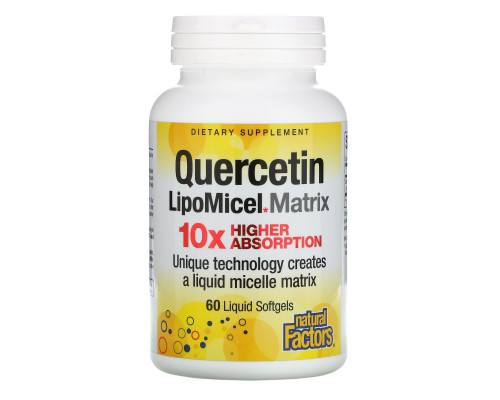 Natural Factors, Quercetin LipoMicel Matrix, 60 Liquid Softgels Natural Factors, Quercetin LipoMicel Matrix, 60 Liquid Softgels