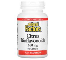 Natural Factors, Цитрусовые биофлавоноиды, 650 мг, 90 капсул
