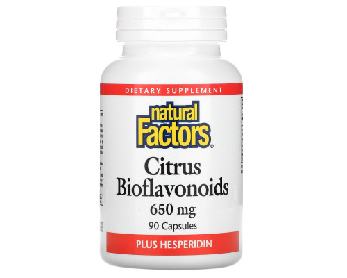 Natural Factors, Цитрусовые биофлавоноиды, 650 мг, 90 капсул Natural Factors, Цитрусовые биофлавоноиды, 650 мг, 90 капсул