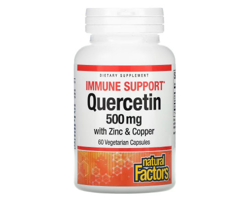 Natural Factors, Immune Support, Quercetin, 500 mg, 60 Vegetarian Capsules Natural Factors, Immune Support, Quercetin, 500 mg, 60 Vegetarian Capsules