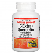 Natural Factors, C Extra + Quercetin, 60 Easy Swallow Capsules