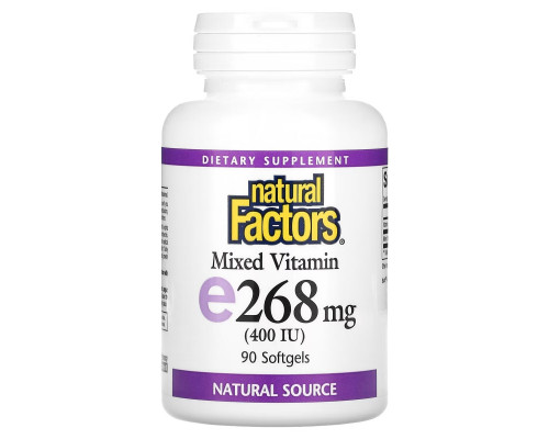Natural Factors, Mixed Vitamin E, 268 mg (400 IU), 90 Softgels Natural Factors, Mixed Vitamin E, 268 mg (400 IU), 90 Softgels