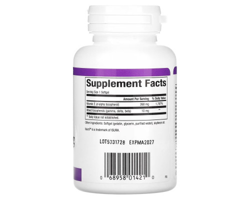 Natural Factors, Mixed Vitamin E, 268 mg (400 IU), 90 Softgels Natural Factors, Mixed Vitamin E, 268 mg (400 IU), 90 Softgels