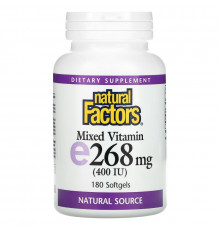 Natural Factors, Mixed Vitamin E, 268 mg (400 IU), 180 Softgels