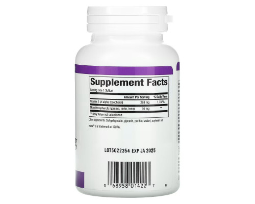 Natural Factors, Mixed Vitamin E, 268 mg (400 IU), 180 Softgels Natural Factors, Mixed Vitamin E, 268 mg (400 IU), 180 Softgels