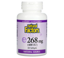 Natural Factors, E 400 МЕ, Clear Base, 60 гелевых капсул