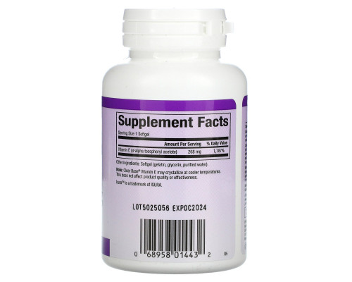 Natural Factors, E 400 МЕ, Clear Base, 60 гелевых капсул Natural Factors, E 400 МЕ, Clear Base, 60 гелевых капсул