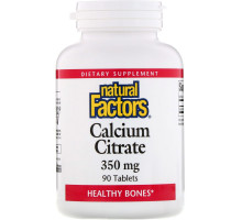 Natural Factors, Цитрат кальция, 350 мг, 90 таблеток