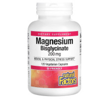 Natural Factors, Magnesium Bisglycinate, 200 mg, 120 Vegetarian Capsules