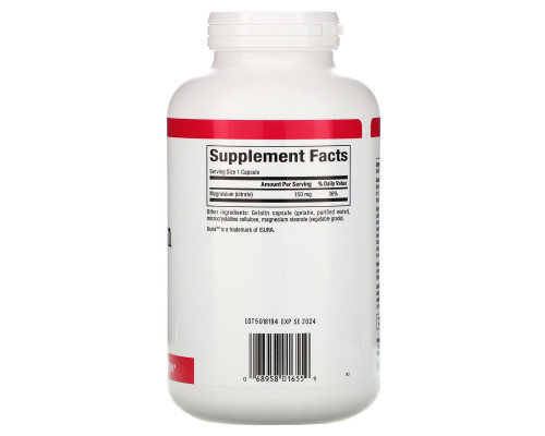 Natural Factors, Цитрат магния, 360 капсул Natural Factors, Цитрат магния, 360 капсул