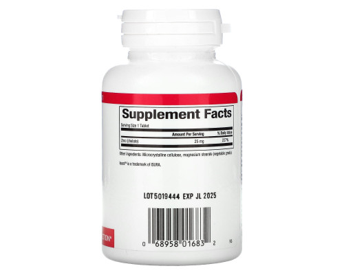 Natural Factors, Хелатный цинк, 25 мг, 90 таблеток Natural Factors, Хелатный цинк, 25 мг, 90 таблеток