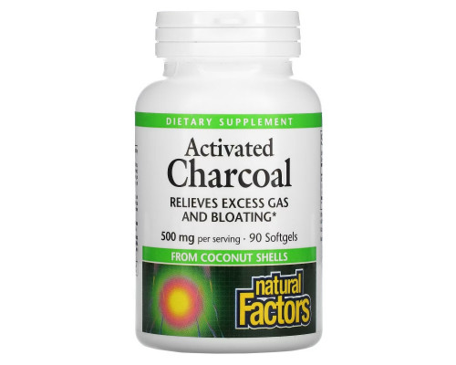 Natural Factors, Activated Charcoal, 250 mg, 90 Softgels Natural Factors, Activated Charcoal, 250 mg, 90 Softgels
