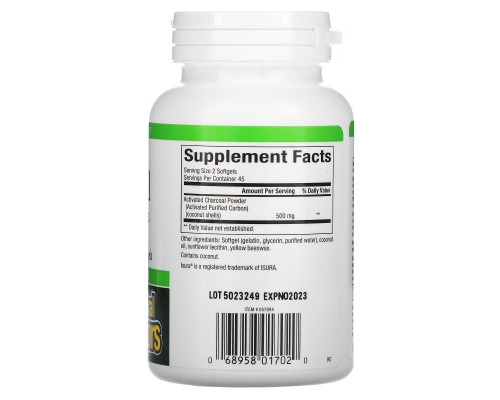 Natural Factors, Activated Charcoal, 250 mg, 90 Softgels Natural Factors, Activated Charcoal, 250 mg, 90 Softgels