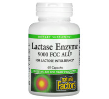 Natural Factors, Lactase Enzyme, 9000 FCC ALU, 60 капсул
