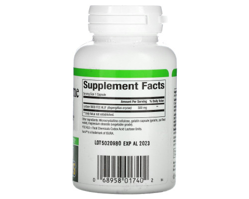 Natural Factors, Lactase Enzyme, 9000 FCC ALU, 60 капсул Natural Factors, Lactase Enzyme, 9000 FCC ALU, 60 капсул