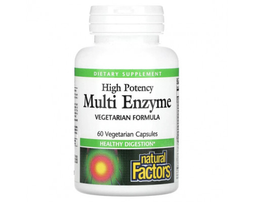 Пищеварительные ферменты High Potency Multi Enzyme, 60 Vegetarian Capsules Пищеварительные ферменты High Potency Multi Enzyme, 60 Vegetarian Capsules