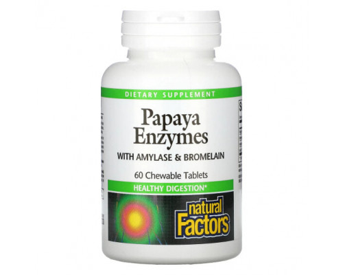 Пищеварительные ферменты Papaya Enzymes with Amylase & Bromelain, 60 Chewable Tablets Пищеварительные ферменты Papaya Enzymes with Amylase & Bromelain, 60 Chewable Tablets