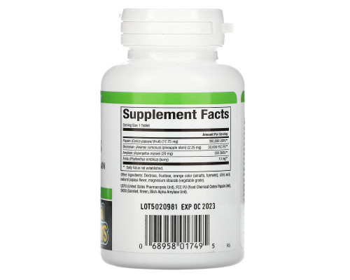Natural Factors, Ферменты папайи, 120 жевательных таблеток Natural Factors, Ферменты папайи, 120 жевательных таблеток
