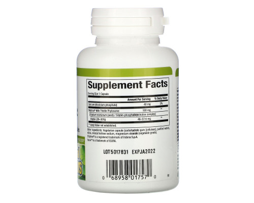 Natural Factors, Фитосомы силифоса с расторопшей, 160 мг, 60 капсул в растительной оболочке Natural Factors, Фитосомы силифоса с расторопшей, 160 мг, 60 капсул в растительной оболочке