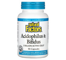Natural Factors, Acidophilus & Bifidus, 5 Billion, 90 Capsules