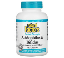 Natural Factors, Acidophilus & Bifidus, Double Strength, 10 Billion, 180 Capsules